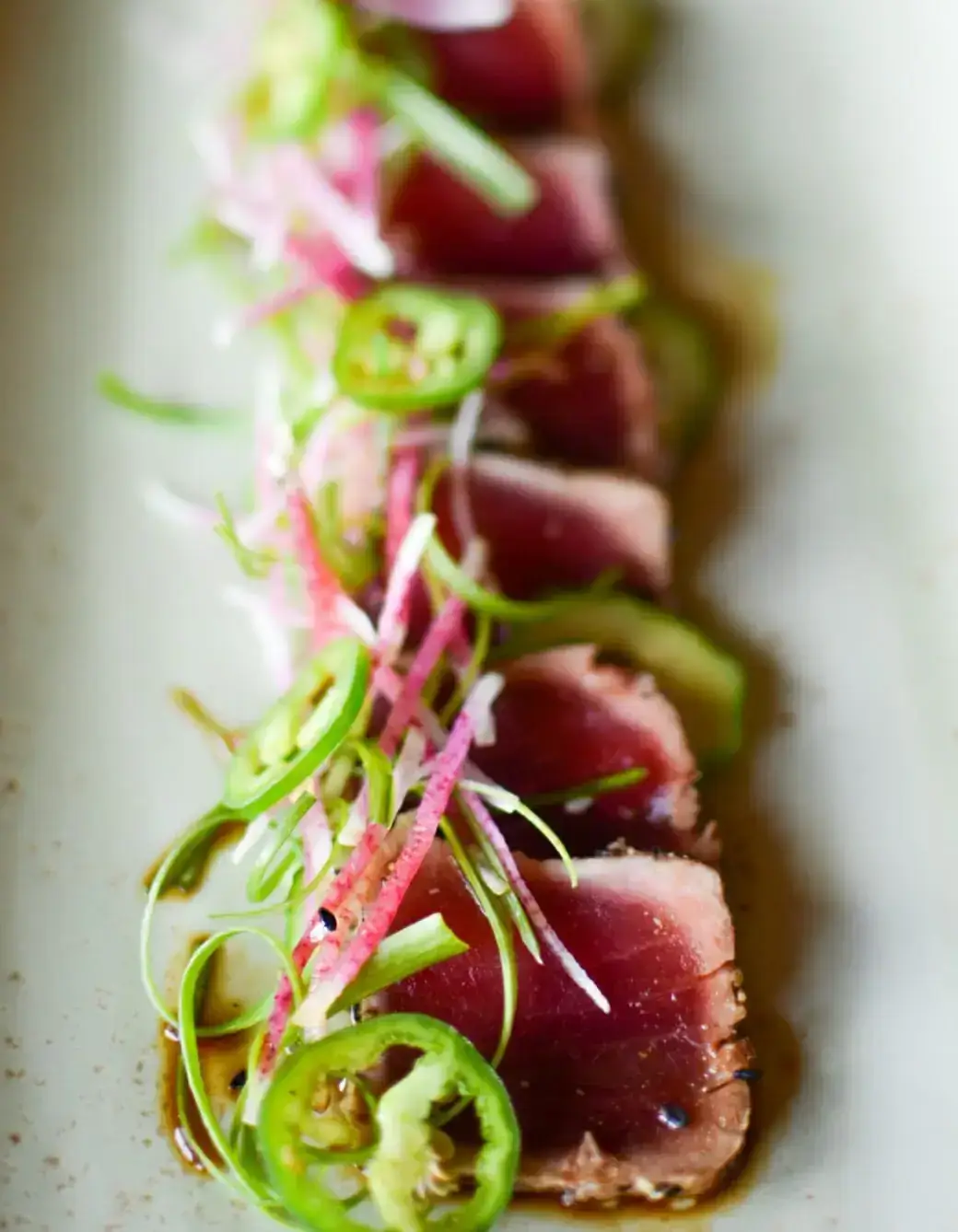 Ahi Tuna served by catering restaurant at Zermatt Resorts in Midway, UT